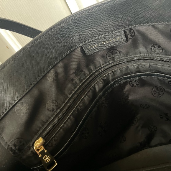 Tory Burch Dark Leather Tote GUC